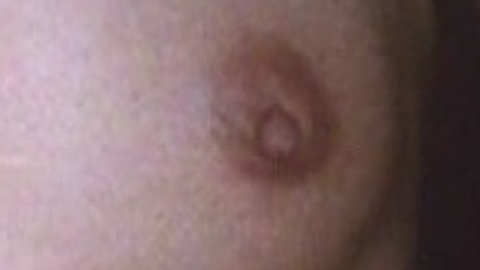 Olga Karlatos Naked in In Hell. Breasts, close-up, left breast. 729685