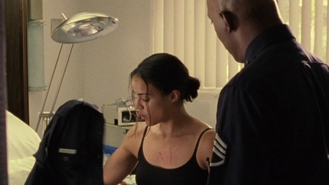 Michelle Rodriguez in S.W.A.T. (2003) Sexy Black Sports Bra Getting Dressed 746445