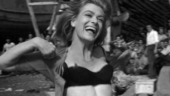 Never on Sunday's Sexiest Scenes with Melina Mercouri. Underwear, SFW, black and white. 595284