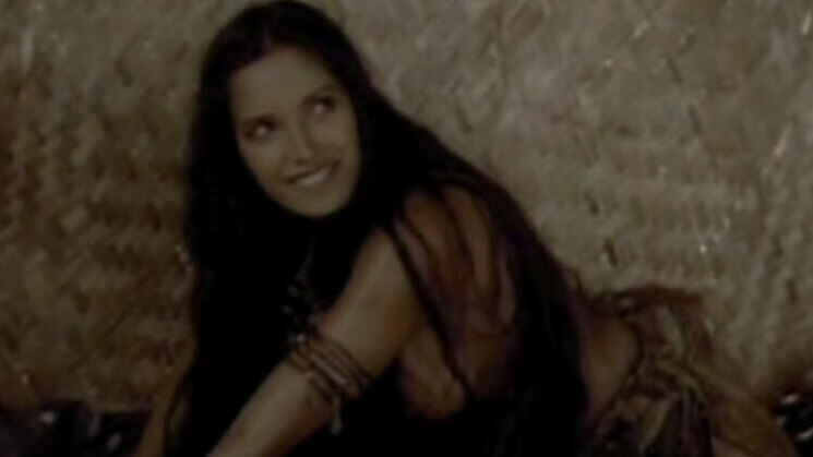 Padma Lakshmi Naked in Pirates: Blood Brothers. Breasts, hair covering breasts, hanging breasts. 581557