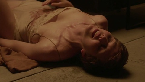 Nessa Stein from The Honourable Woman Naked. Breasts, brunette, nipple peeking out. 745661