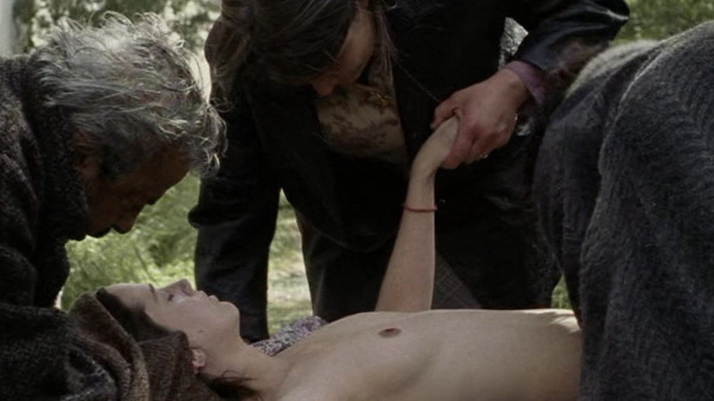 Nathalie Azoulay from Time of the Wolf Naked. Breasts, black hair, laying. 615881