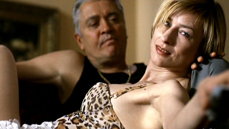 Sexiest Corinna Harfouch Scene in Basta - Rotwein oder Totsein. Underwear, SFW, animal print bra. 620899