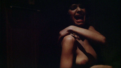 Isabelle De Funès Nude as Valentina Rosselli. Breasts, black background, brunette. 706754