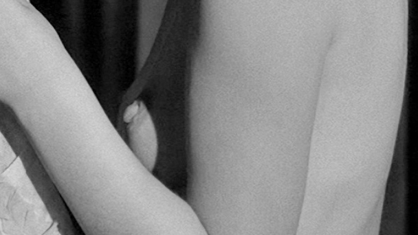 Ariane from Strip-tease Naked. Breasts, black and white, breast close-up. 699971
