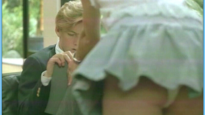 Sexiest Shelby Chong Scene in Far Out Man. Underwear, couple, upskirt view. 585559