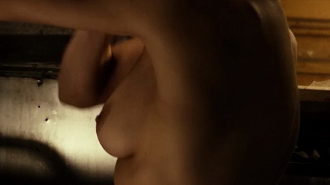 Dahl from Riddick Naked. Breasts, black top, brunette. 732509