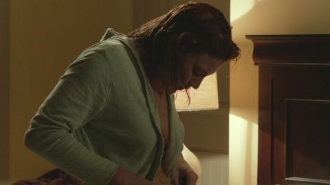 Katee Sackhoff in Oculus (2014) Sexy Couple In Bed Open Blouse 746660