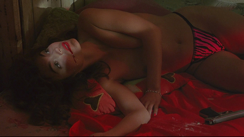 Carmen from Marked for Death Naked. Breasts, gun, lipstick. 684671