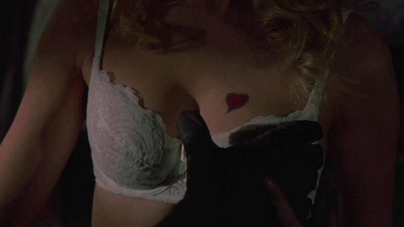 Sexiest Pat Hemingway Scene in My Bloody Valentine. Underwear, gloved hand on breast, tatoo. 678139