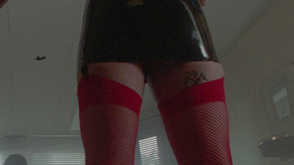 Highlander's Sexiest Scenes with Corinne Russell. Sexy, SFW, black leather skirt. 689913