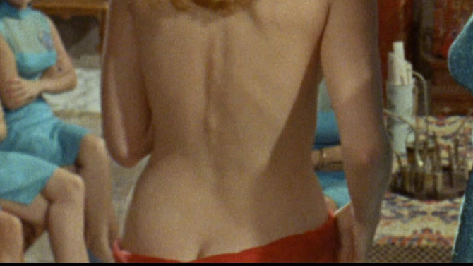 Nudes of Helga Martin from The Million Eyes of Sumuru. Butt, blonde, chandelier. 787704
