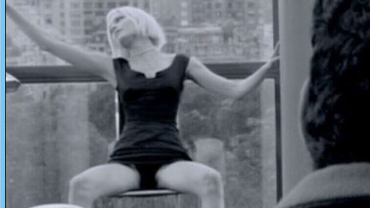 Sexiest Rie Rasmussen Scene in Angel-A. Underwear, SFW, black and white. 629773