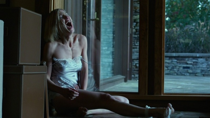 Sexiest Rosamund Pike Scene in Gone Girl. Sexy, SFW, blue satin nightgown. 757711