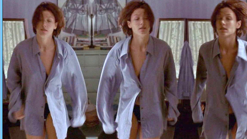 Sexiest Bridget Moynahan Scene in The Recruit. Underwear, black panties, long shirt. 602545