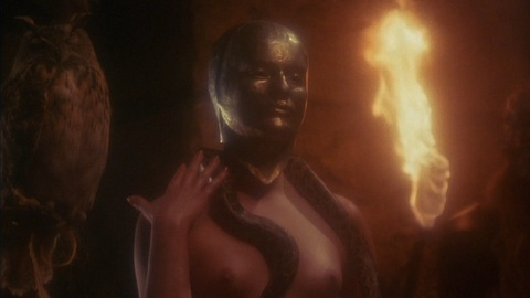 Sabrina Siani Nude as Ocron. Breasts, fire, mask. 917912