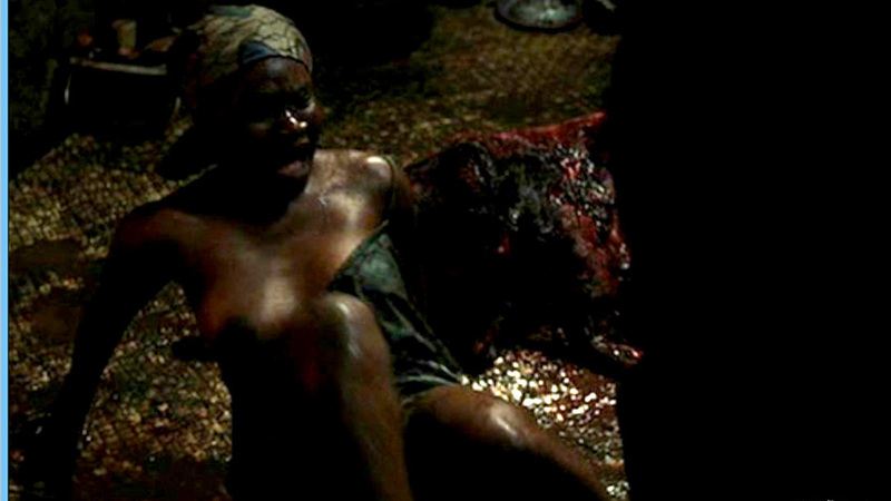 Allison Dean Naked as Victim. Breasts, Black, face paint. 603933