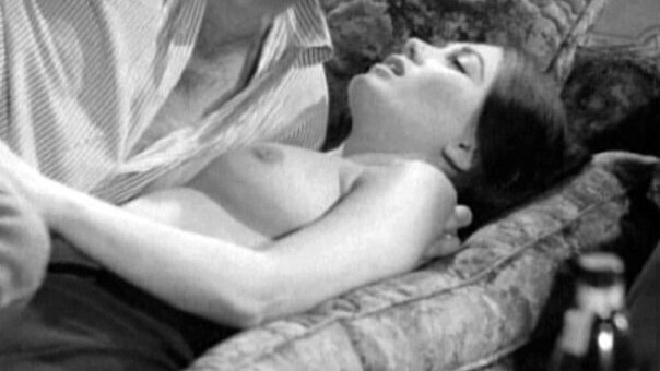 Linda Cochran Nude as NA. Breasts, black and white, couple on couch. 604496