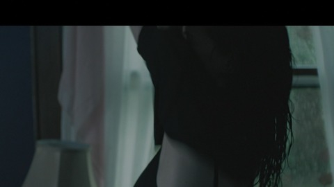 Felicity Jones in Breathe In (2013) Sexy Underwear Black Bra Putting On Shirt 749228