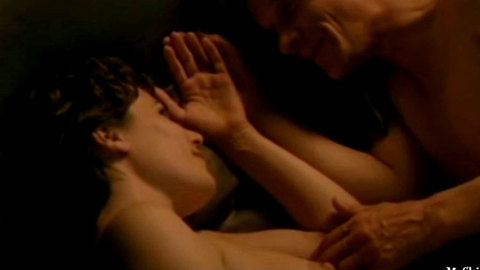 Nina Kunzendorf Naked as Dr. Katja Lorenz. Breasts, brunette, couple in bed. 647349