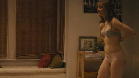 Rachel McAdams in About Time (2013) Underwear Blue Bra Brunette 733283