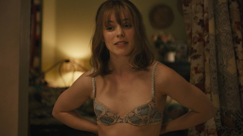 Rachel McAdams in About Time (2013) Underwear Blue Bra Brunette 733285