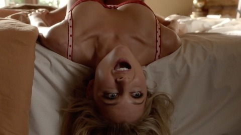 Katherine Bailess in Hit the Floor (2013-2018) Underwear Cleavage Hanging Off Bed 783026