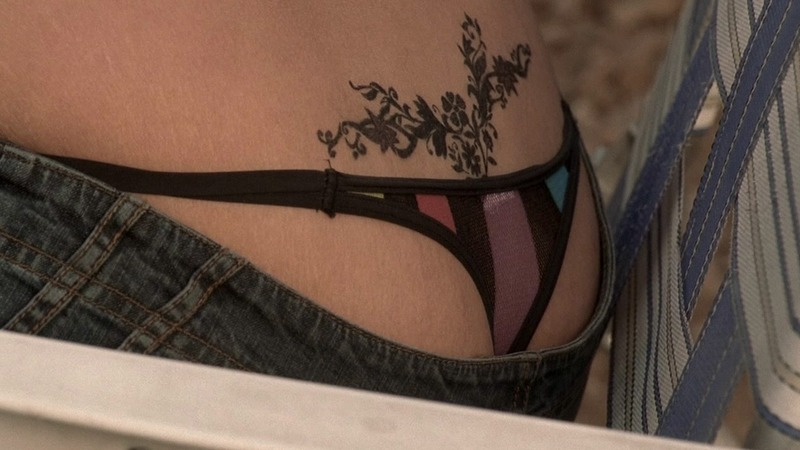 Sexiest Paula Garcés Scene in The Sopranos. Thong, Sexy, flower tattoo, lawn chair. 750679
