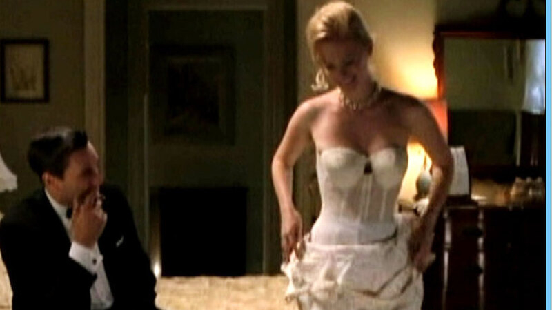 Hottest January Jones Scene in Mad Men. Underwear, SFW, blonde. 665648