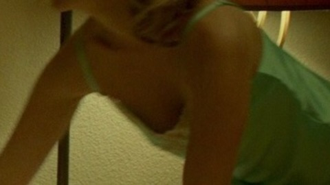 January Jones in Good Kill (2014) Sexy Underwear Blonde Blue Nightgown 773003