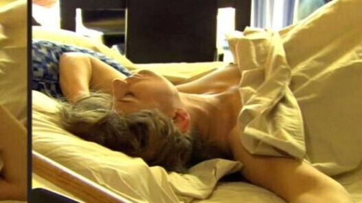 Danielle Cormack Naked in The Strip. Breasts, breast out of bed sheets, collage. 716059