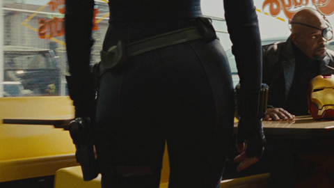 Hottest Scarlett Johansson Scene in Iron Man 2. Sexy, SFW, fast food restaurant. 689198