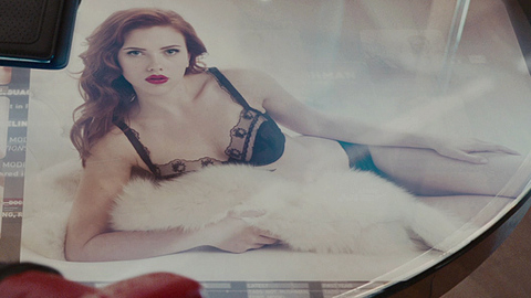 Scarlett Johansson in Iron Man 2 (2010) Underwear Black Bra Black Underwear 689200