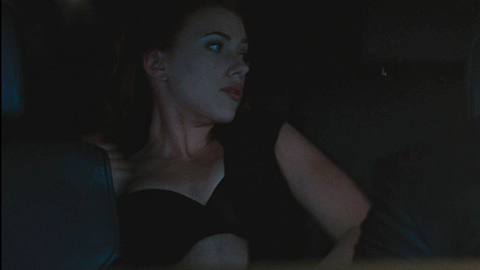 Scarlett Johansson in Iron Man 2 (2010) Underwear Black Bra Brunette 689199