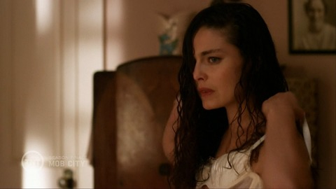 Alexa Davalos in Mob City (2013) Sexy Underwear Brunette Curly Hair 732607