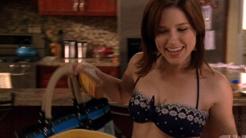 Sexiest Sophia Bush Scene in One Tree Hill. Bikini, SFW, black bikini. 662005
