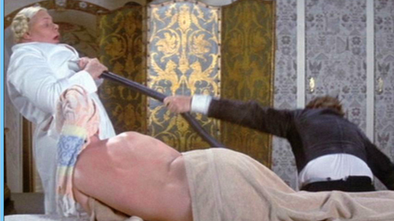 The Return of the Pink Panther's Sexiest Scenes with Catherine Schell. Sexy, blonde, face in bush. 596934