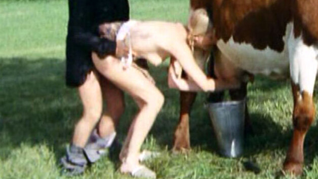Elisabeth Felchner Naked as Kuhhirtin. Breasts, hanging breasts, milking cow. 639009