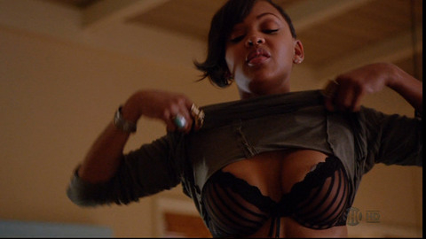 Meagan Good in Californication (2007-2014) Breasts Underwear Black Black Lingerie 706950