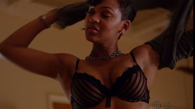 Meagan Good Nude as Kali. Breasts, Underwear, Black, black bra. 706952