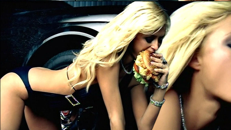 Carl's Jr. Paris Hilton Commercial's Sexiest Scenes with Paris Hilton. Sexy, SFW, black one piece. 621804