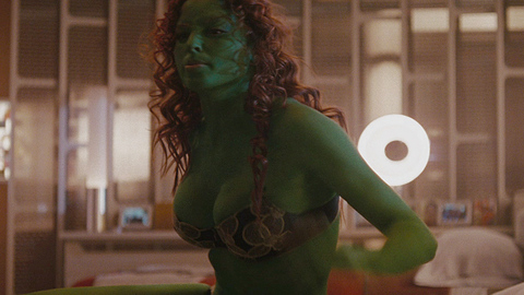 Rachel Nichols in Star Trek (2009) Underwear Alien Green Body Paint 677891