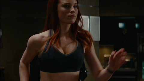 Rachel Nichols in G.I. Joe: The Rise of Cobra (2009) Sexy Black Sports Bra Cleavage 678309