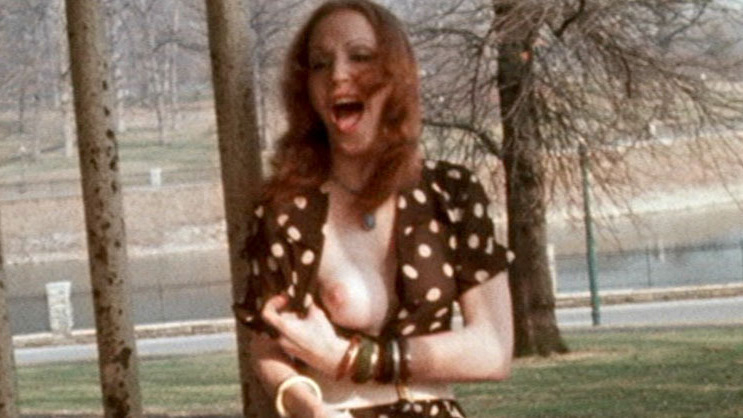 Nudes of Transsexual in park from Pink Flamingos. Breasts, brown dress, nude. 609558