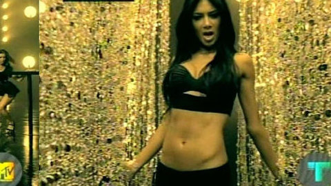 Nicole Scherzinger in Buttons (2006) Sexy Black Bra Black Hair 569561
