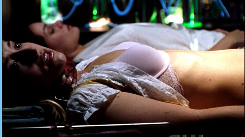 Hottest Allison Mack Scene in Smallville. Underwear, SFW, belt around neck. 658106