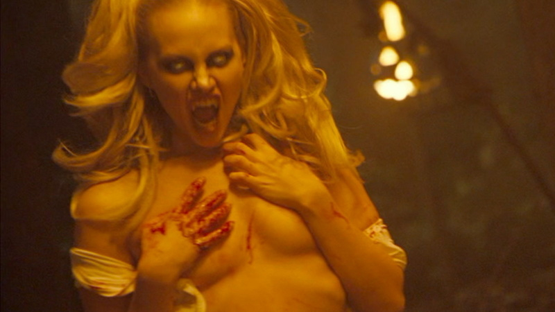 Sexiest Amy Esterle Scene in Trick 'r Treat. Sexy, blood, covering breasts with arms. 675979