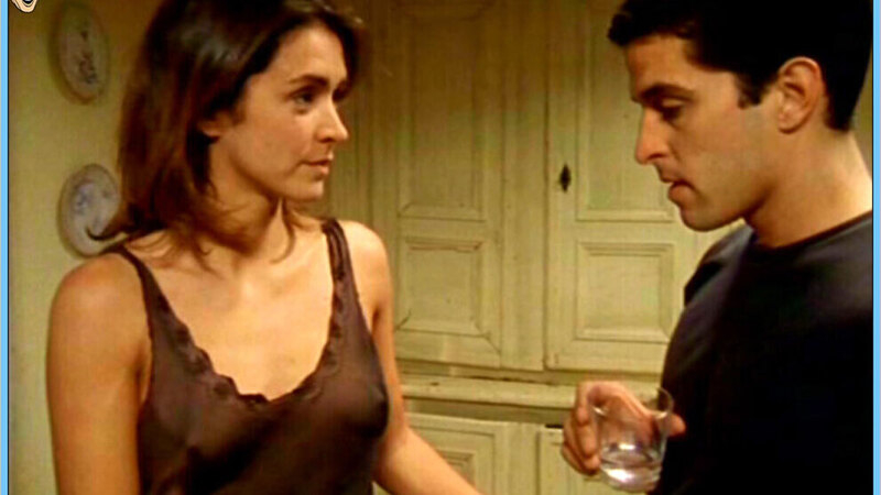 Sexiest Frédérique Scenes. Sexy, brown nightgown, brunette. 616120