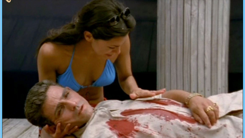 Sexiest Eva Longoria Scene in Carlita's Secret. Bikini, blue bikini, brunette. 613669