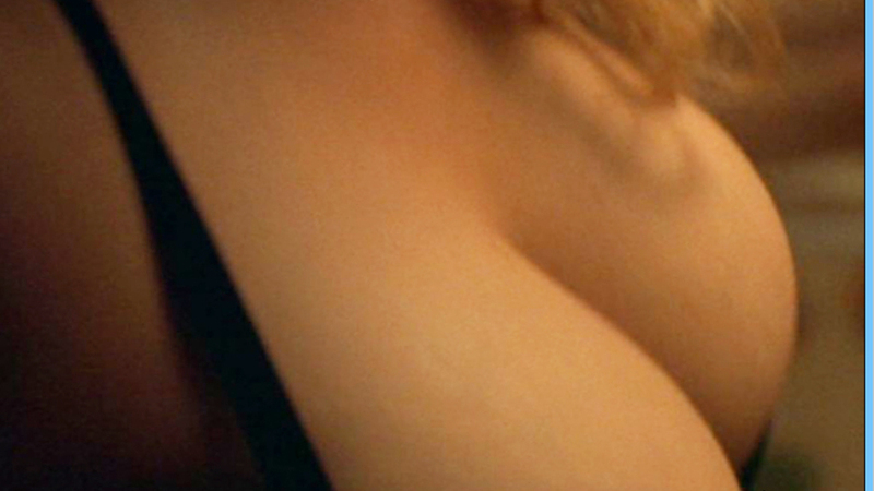 Hottest Sylvie Scenes. Sexy, black bra, breast close-up. 616731